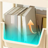 White Casual Open Vertical Sliding Organizer Bookcase Image - 10