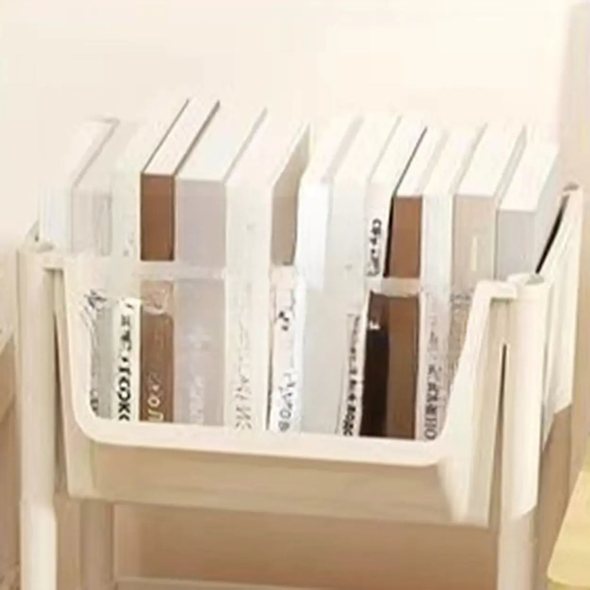 White Casual Open Vertical Sliding Organizer Bookcase Image - 12