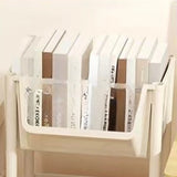 White Casual Open Vertical Sliding Organizer Bookcase Image - 12