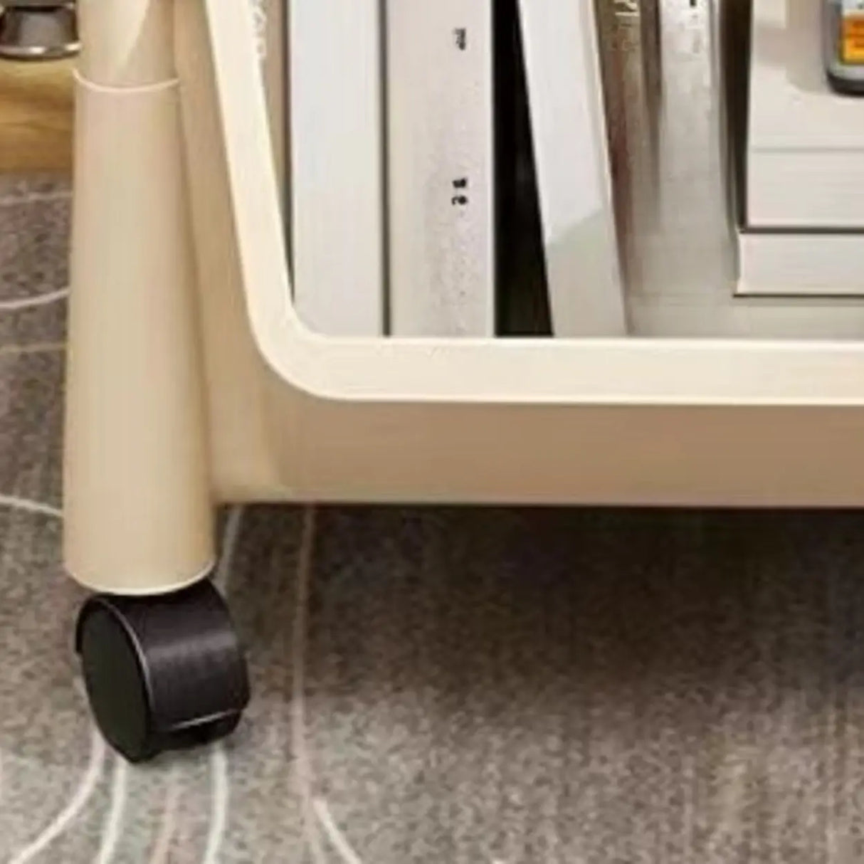 White Casual Open Vertical Sliding Organizer Bookcase Image - 14