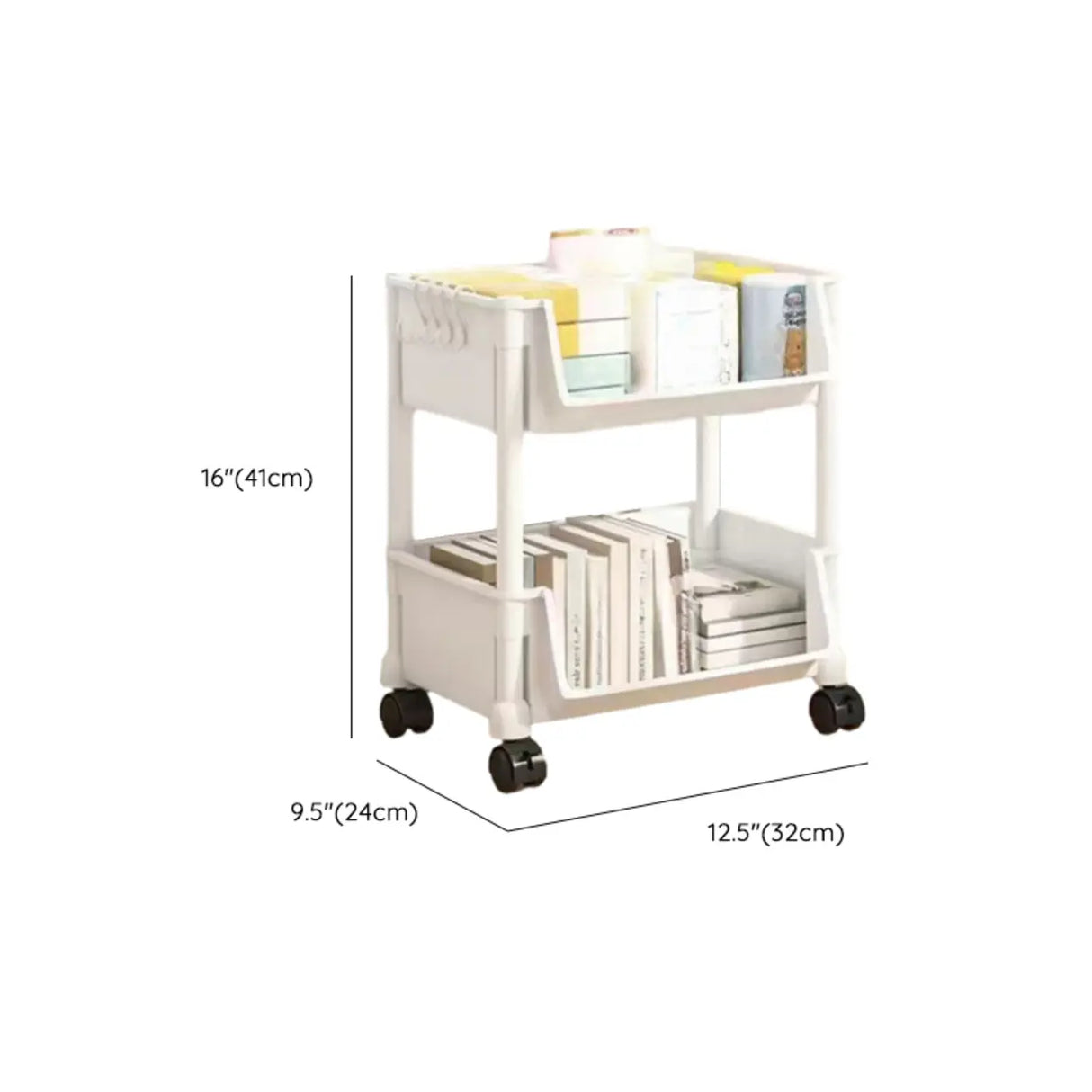 White Casual Open Vertical Sliding Organizer Bookcase Image - 17