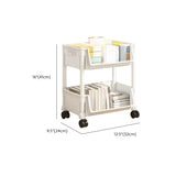 White Casual Open Vertical Sliding Organizer Bookcase Image - 17