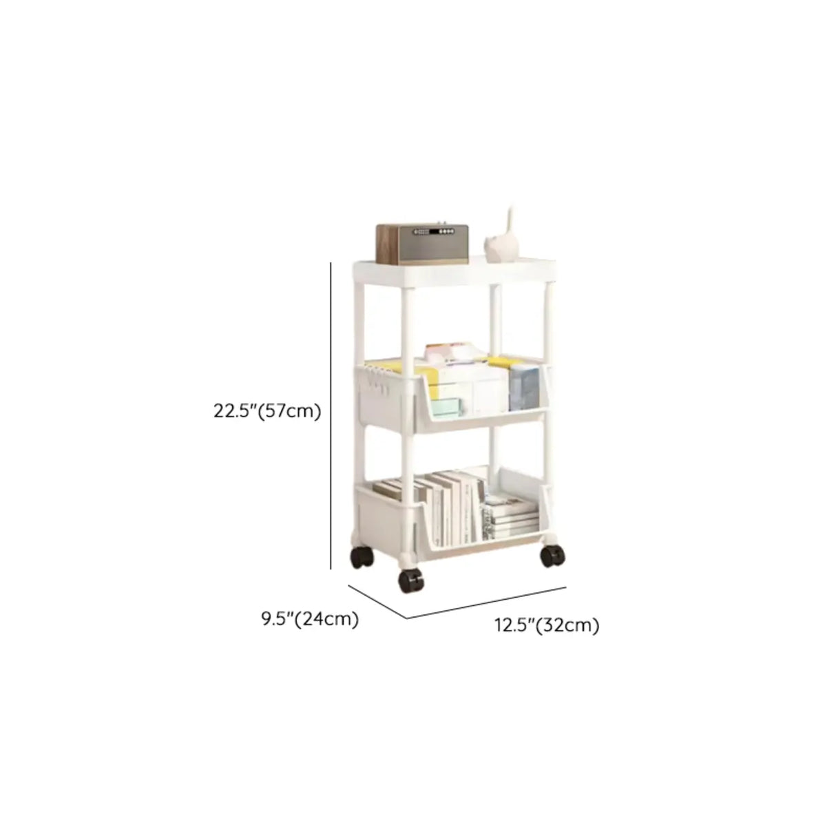 White Casual Open Vertical Sliding Organizer Bookcase Image - 18