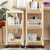 White Casual Open Vertical Sliding Organizer Bookcase Image - 1