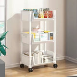 White Casual Open Vertical Sliding Organizer Bookcase Image - 5
