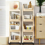 White Casual Open Vertical Sliding Organizer Bookcase Image - 6