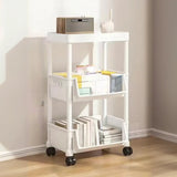 White Casual Open Vertical Sliding Organizer Bookcase Image - 7