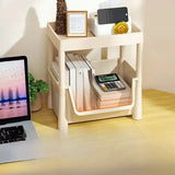 White Casual Open Vertical Sliding Organizer Bookcase Image - 8