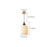 White Ceramic Ribbed Pendant Light Adjustable Height Image - 17