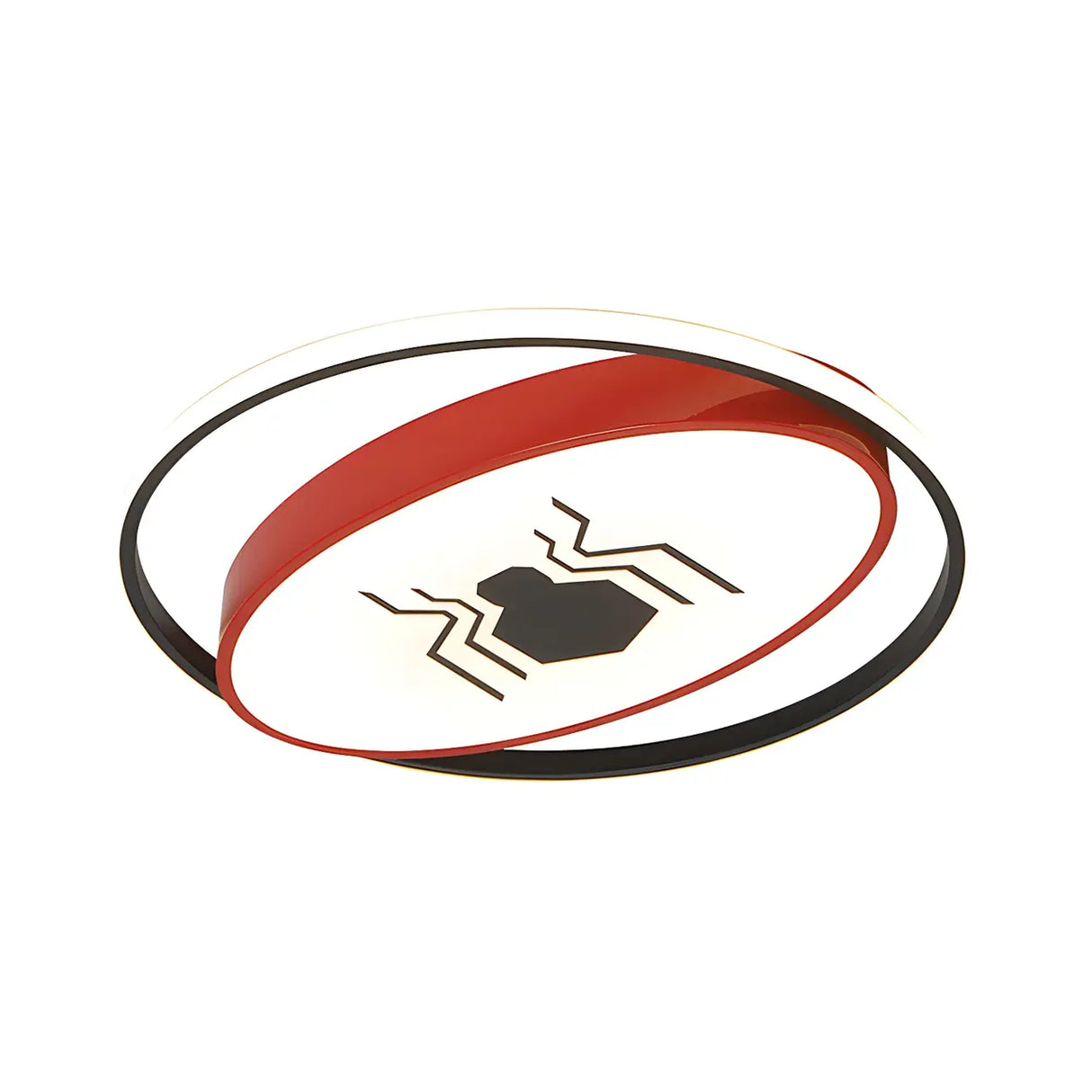 White Circular Red Oval Spider LED Flush Mount Light Image - 4