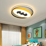 White Circular Red Oval Spider LED Flush Mount Light Image - 6
