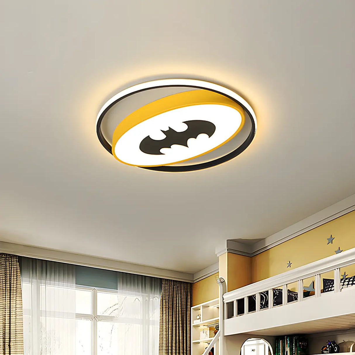 White Circular Red Oval Spider LED Flush Mount Light Image - 7