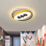 White Circular Red Oval Spider LED Flush Mount Light Image - 8