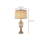 White Classical Style Art Vintage Brass Gold Table Lamp #size