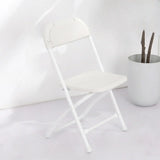 White Compact Versatile Foldable Plastic Office Chair Image - 10