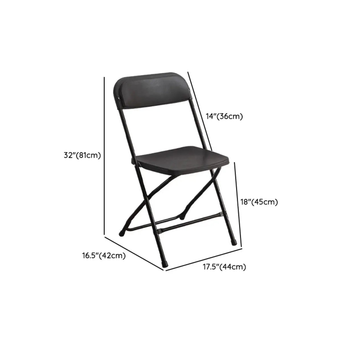 White Compact Versatile Foldable Plastic Office Chair 