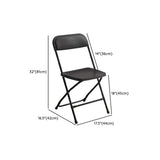 White Compact Versatile Foldable Plastic Office Chair #size