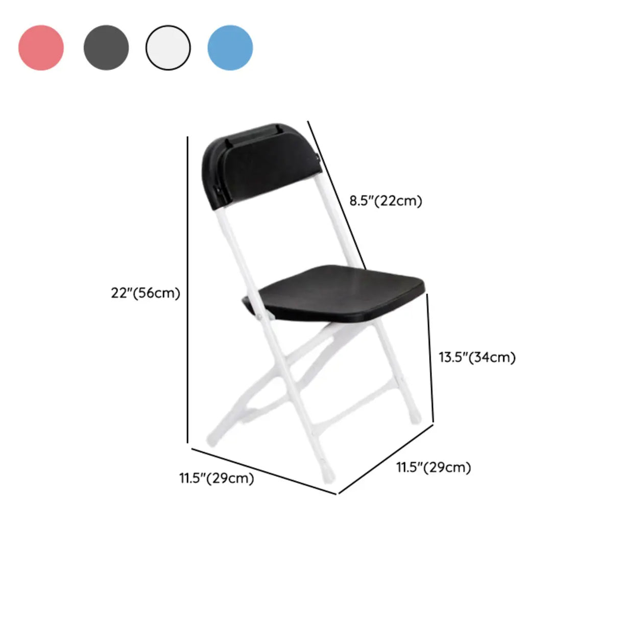 White Compact Versatile Foldable Plastic Office Chair Image - 18