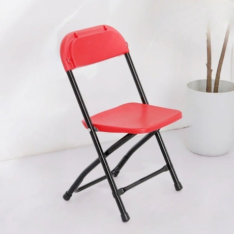 White Compact Versatile Foldable Plastic Office Chair Image - 2
