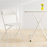 White Compact Versatile Foldable Plastic Office Chair Image - 8