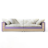 White Cotton Linen Removable Cushion Square Arm Sofa Image - 10