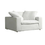 White Cotton Linen Removable Cushion Square Arm Sofa Image - 13