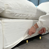 White Cotton Linen Removable Cushion Square Arm Sofa Image - 16