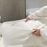 White Cotton Linen Removable Cushion Square Arm Sofa Image - 17