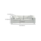 White Cotton Linen Removable Cushion Square Arm Sofa #size