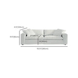 White Cotton Linen Removable Cushion Square Arm Sofa Image - 19