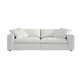White Cotton Linen Removable Cushion Square Arm Sofa Image - 2