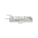 White Cotton Linen Removable Cushion Square Arm Sofa Image - 20