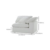 White Cotton Linen Removable Cushion Square Arm Sofa Image - 22