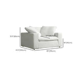White Cotton Linen Removable Cushion Square Arm Sofa Image - 25
