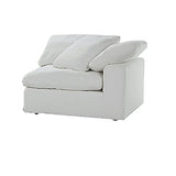 White Cotton Linen Removable Cushion Square Arm Sofa Image - 7