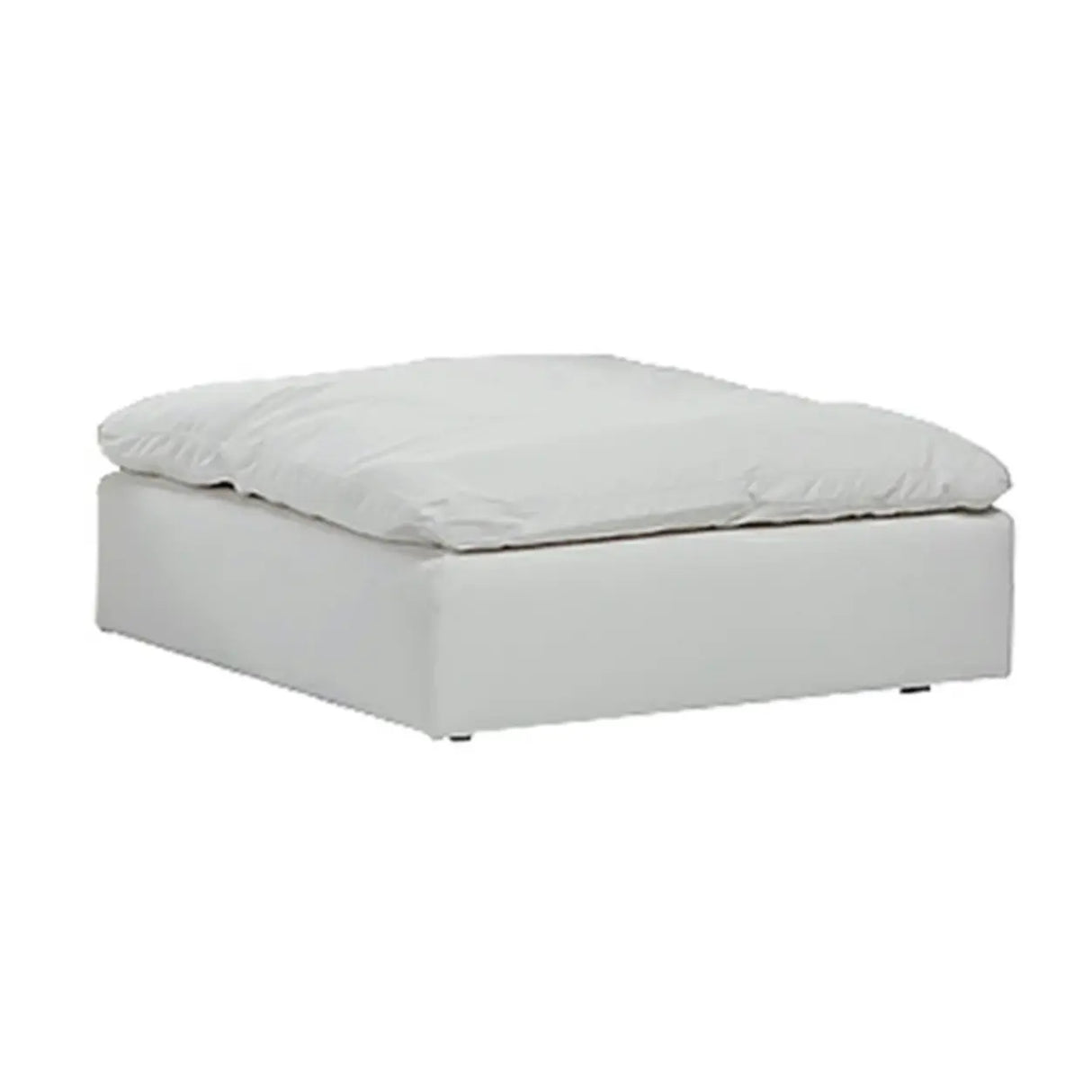 White Cotton Linen Removable Cushion Square Arm Sofa Image - 9