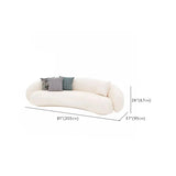 White Curved Sherpa Fabric Sloped Arms Tight Back Sofa Image - 11