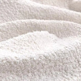 White Curved Sherpa Fabric Sloped Arms Tight Back Sofa Image - 6