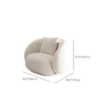 White Curved Sherpa Fabric Sloped Arms Tight Back Sofa #size