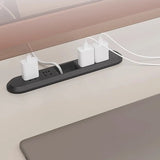 White Deep Wooden Computer Desk for Four Image - 10