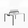 White Deep Wooden Computer Desk for Four Image - 7
