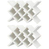 White Diamond Wood Large Tabletop Stackable Wine Rack Holder Image - 51