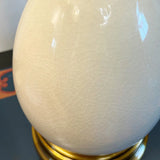 White Dome Frosted Glass Shade Ceramic Base Table Lamp Image - 4