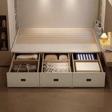 White Double Modern Wooden Storage Bed with Drawers Image - 2