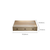 White Double Modern Wooden Storage Bed with Drawers #size