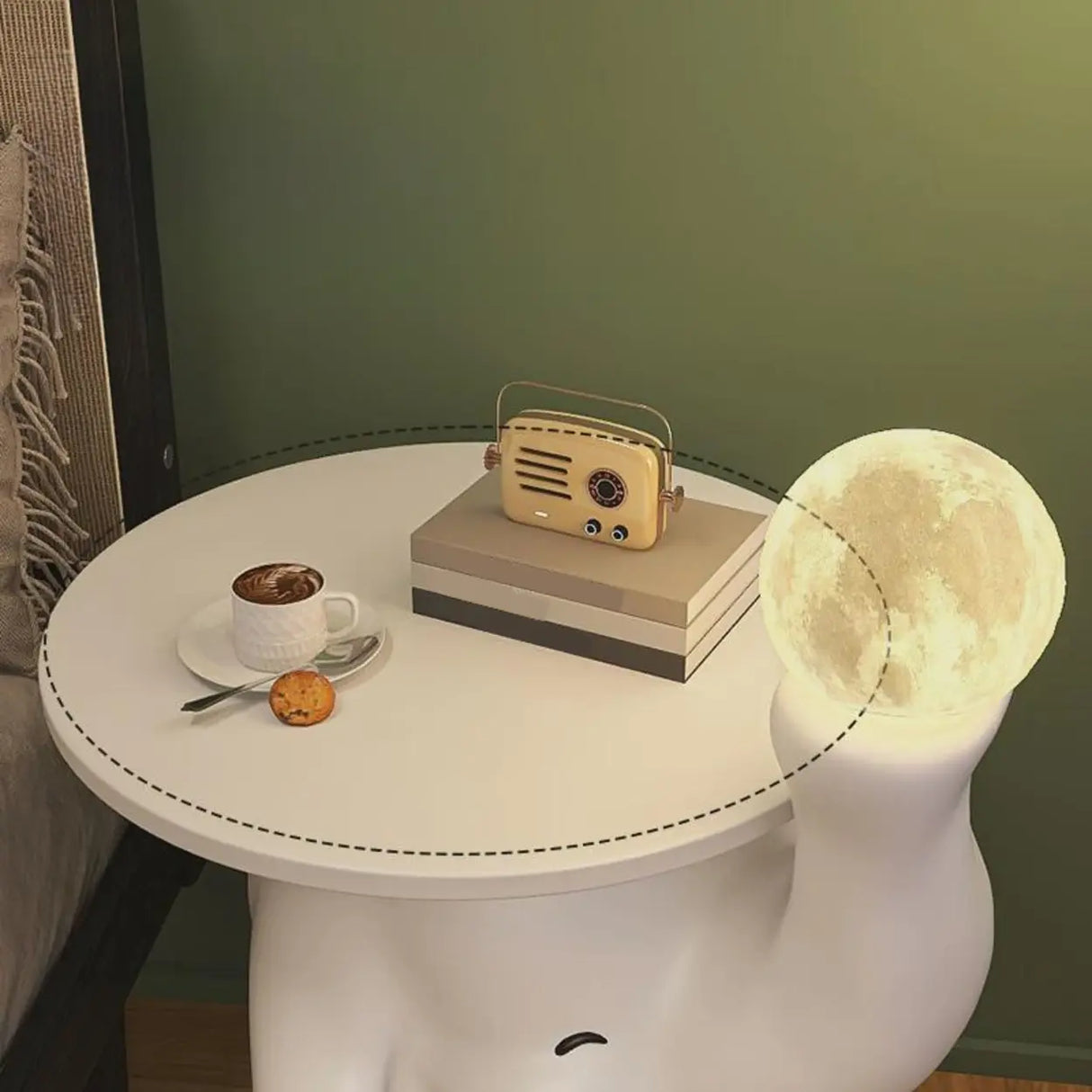 White Elephant Resin Table Storage Kids Nightstand Image - 4