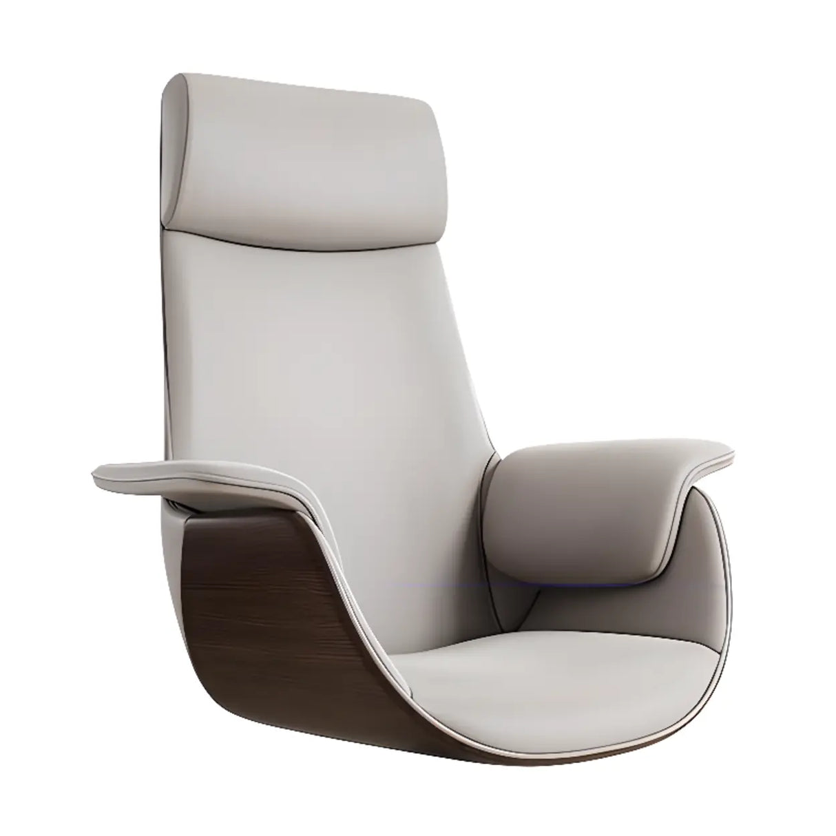 White Ergonomic Modern Executive Swivel Leather Office Chair Image - 10