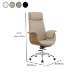 White Ergonomic Modern Executive Swivel Leather Office Chair #size