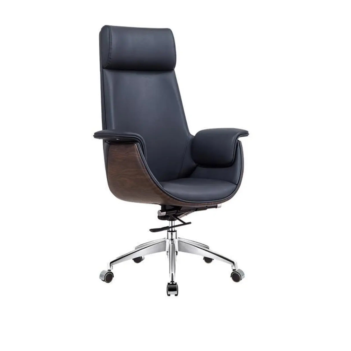 White Ergonomic Modern Executive Swivel Leather Office Chair Image - 4