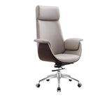 White Ergonomic Modern Executive Swivel Leather Office Chair Image - 6